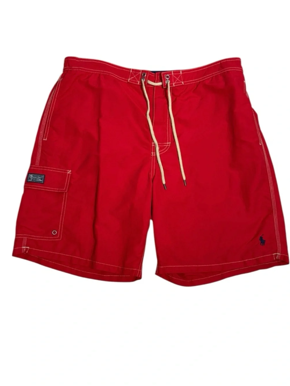 Polo Ralph Lauren Red Kailua Swim Trunks Cargo Board Shorts Men's XXL Like New